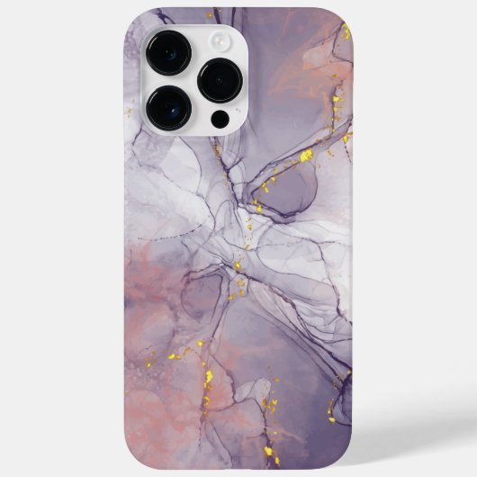 Violet en goudmarmer Case-Mate iPhone case (Achterkant)