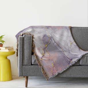Violet en goudmarmer deken