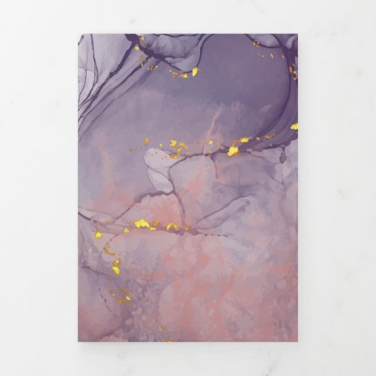 Violet en goudmarmer drieluik kaart (Cover)