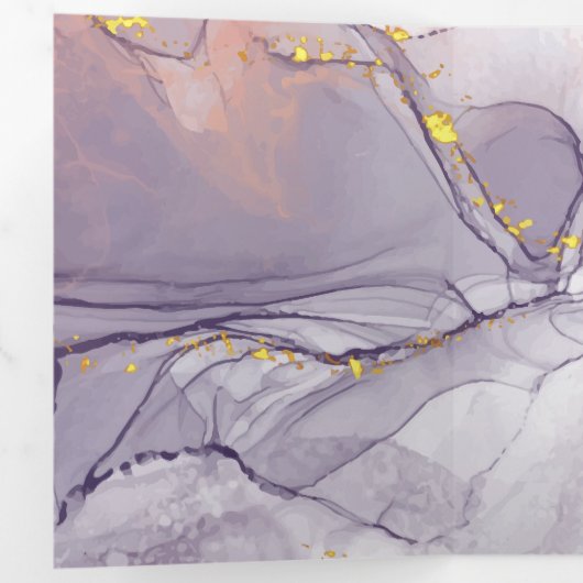 Violet en goudmarmer drieluik kaart (Binnenzijde eerst)