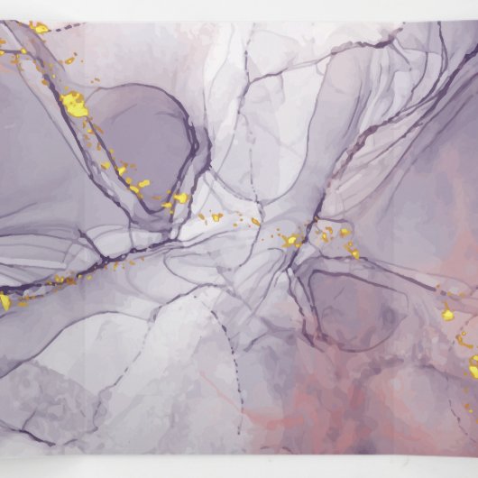 Violet en goudmarmer drieluik kaart (Binnenkant midden)