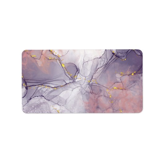Violet en goudmarmer etiket (Voorkant)