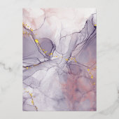 Violet en goudmarmer folie uitnodiging (Achterkant)