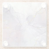 Violet en goudmarmer glazen onderzetter (Achterkant)