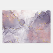 Violet en goudmarmer inpakpapier vel (Voorkant 2)