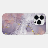Violet en goudmarmer iPhone hoesje (Achterkant horizontaal)
