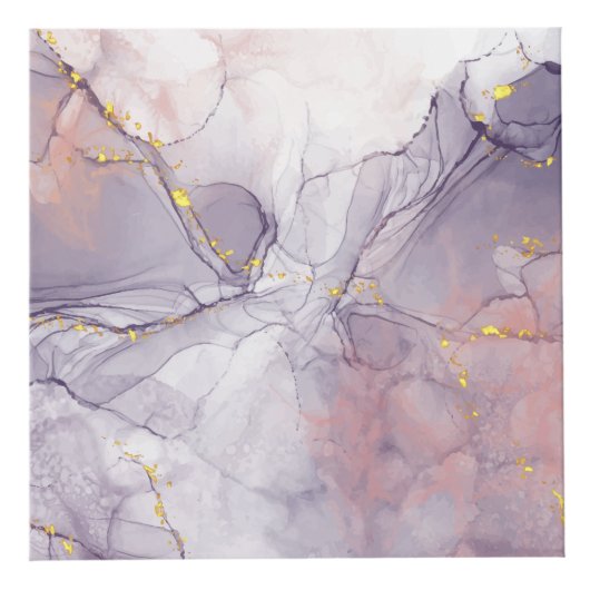 Violet en goudmarmer kubus (Rechts)