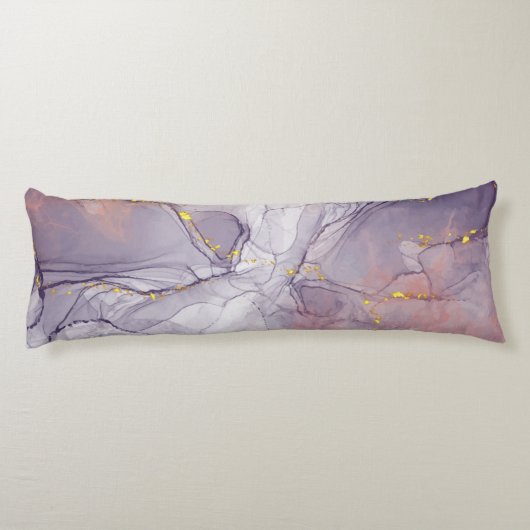 Violet en goudmarmer lichaamskussen (Achterkant)
