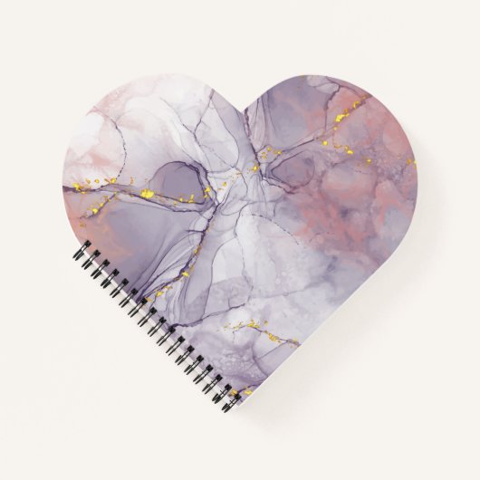 Violet en goudmarmer notitieboek (Voorkant)