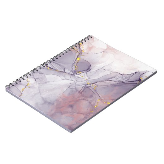 Violet en goudmarmer notitieboek (Linkerzijde)