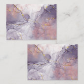Violet en goudmarmer notitiekaartje (Voorkant / Achterkant)