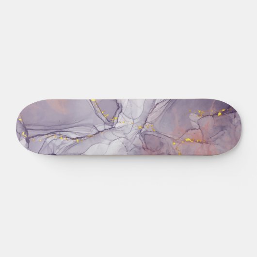 Violet en goudmarmer persoonlijk skateboard (Horizontaal)