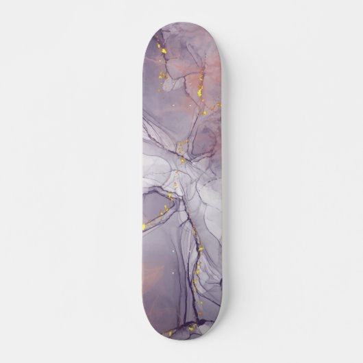 Violet en goudmarmer persoonlijk skateboard (Voorkant)