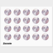 Violet en goudmarmer ronde sticker (Vel)