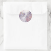 Violet en goudmarmer ronde sticker (Tas)