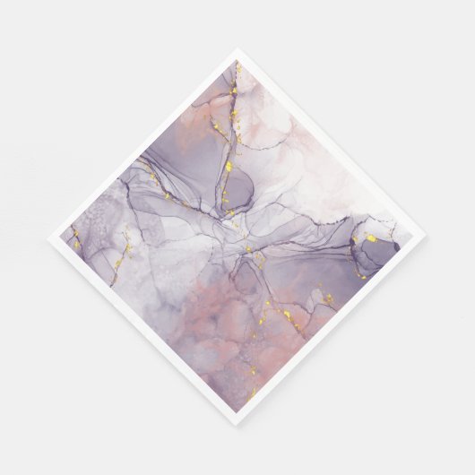 Violet en goudmarmer servet (Hoek)