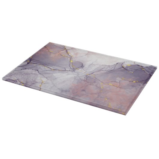 Violet en goudmarmer snijplank (Hoek)