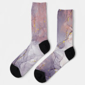 Violet en goudmarmer sokken (Links)