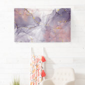 Violet en goudmarmer spandoek (Insitu)