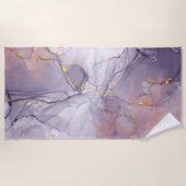 Violet en goudmarmer strandlaken (Voorkant)