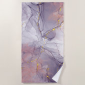 Violet en goudmarmer strandlaken (Voorkant)