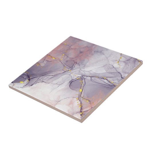 Violet en goudmarmer tegeltje (Zijkant)