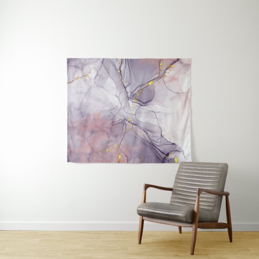 Violet en goudmarmer wandkleed (In Situ (horizontaal))