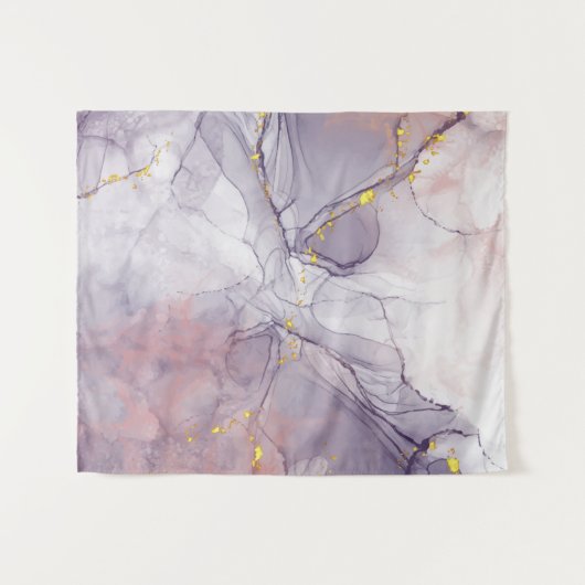 Violet en goudmarmer wandkleed (Voorkant (horizontaal))