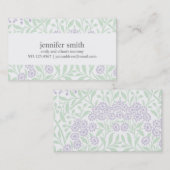 Violet en Green Floral Damask Pattern Contactkaartje (Voorkant / Achterkant)