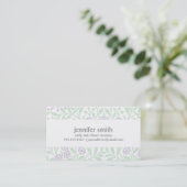 Violet en Green Floral Damask Pattern Contactkaartje (Staand voorkant)