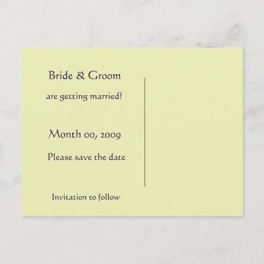 Violet en Groen Bewaar de datum Foto Briefkaarten (Achterkant)