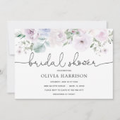 Violet en groen bruids douche uitnodiging (Voorkant)