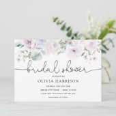 Violet en groen bruids douche uitnodiging (Staand voorkant)