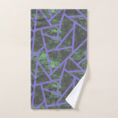 Violet en groen mozaïekpatroon bad handdoek (Handdoek)