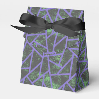 Violet en groen mozaïekpatroon bedankdoosjes