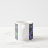 Violet en groen mozaïekpatroon espresso kop (Achterkant)