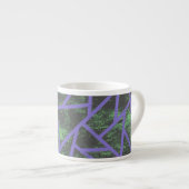 Violet en groen mozaïekpatroon espresso kop (Voorkant rechts)