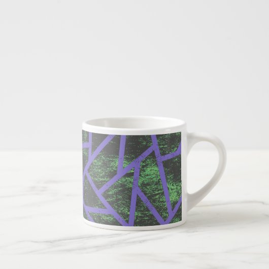 Violet en groen mozaïekpatroon espresso kop (Rechts)