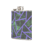 Violet en groen mozaïekpatroon heupfles (Links)