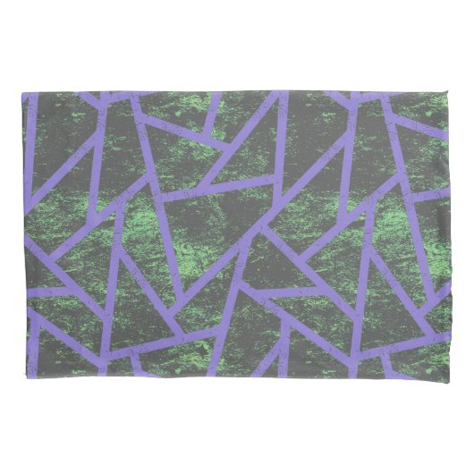 Violet en groen mozaïekpatroon kussensloop (Voorkant)