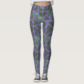 Violet en groen mozaïekpatroon leggings (Voorkant)