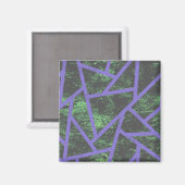 Violet en groen mozaïekpatroon magneet (Voorkant / Achterkant)