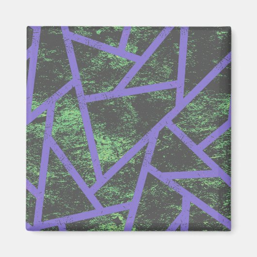 Violet en groen mozaïekpatroon magneet (Voorkant)