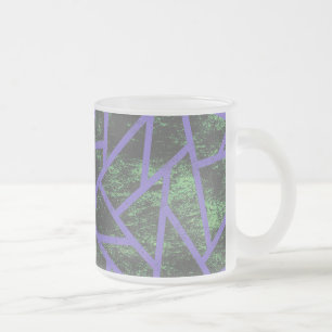 Violet en groen mozaïekpatroon matglas koffiemok