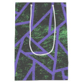 Violet en groen mozaïekpatroon medium cadeauzakje (Achterkant)