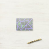 Violet en groen mozaïekpatroon post-it® notes (Op bureau)