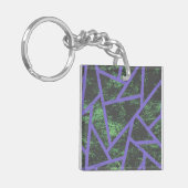 Violet en groen mozaïekpatroon sleutelhanger (Voorkant Links)
