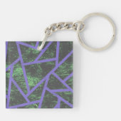 Violet en groen mozaïekpatroon sleutelhanger (Achterkant)
