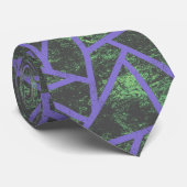 Violet en groen mozaïekpatroon stropdas (Opgerold)