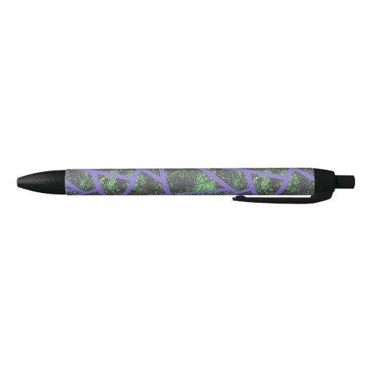 Violet en groen mozaïekpatroon zwarte inkt pen (Bodem)